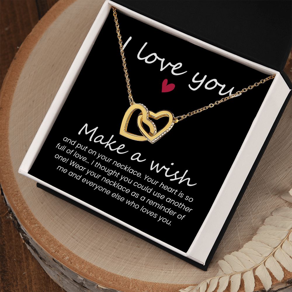 I love You Interlocking Heart Necklace Gifts for Her