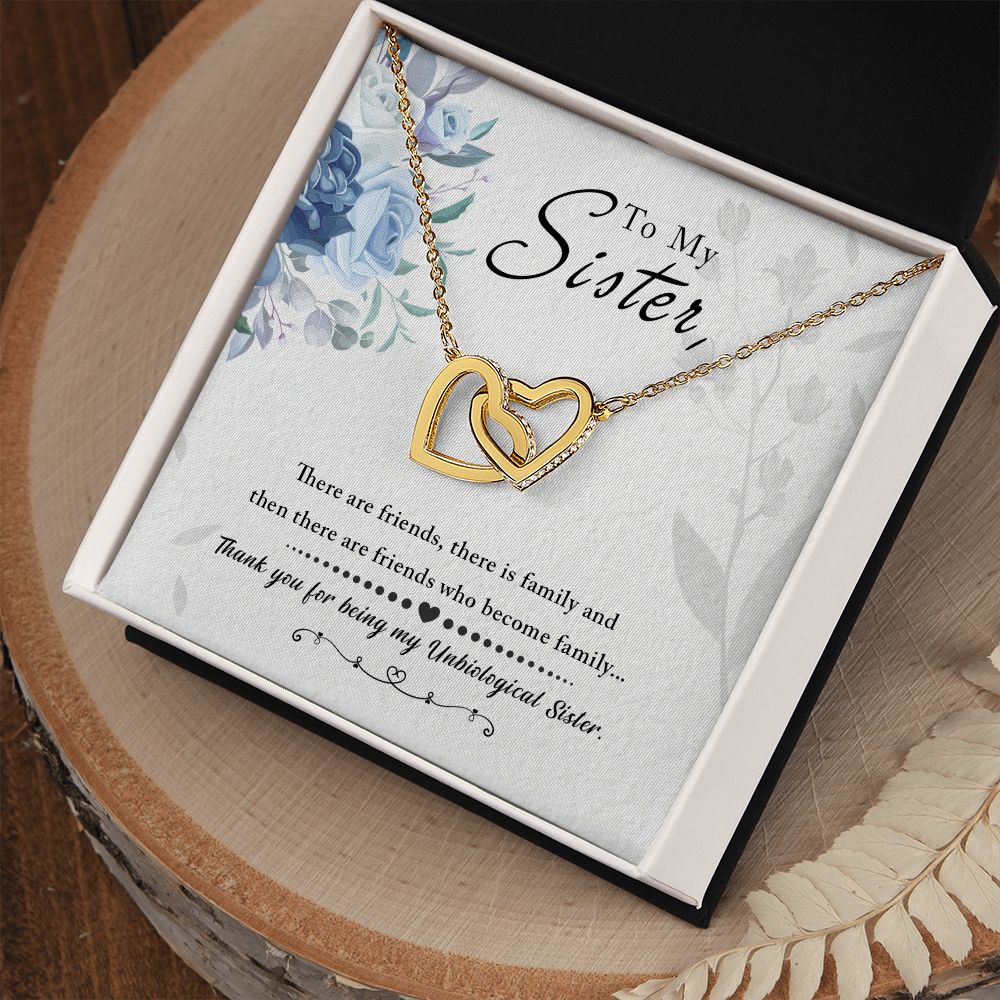 Unbiological Sister Friend Gifts Best Friend Necklace Interlocking Hearts