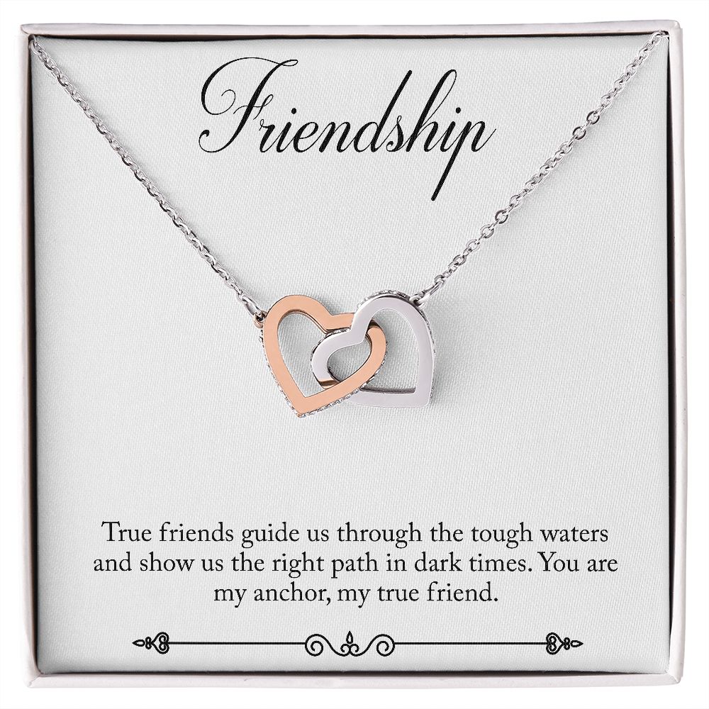 Friendaversary Gifts Necklace Interlocking Heart Friendship Necklace