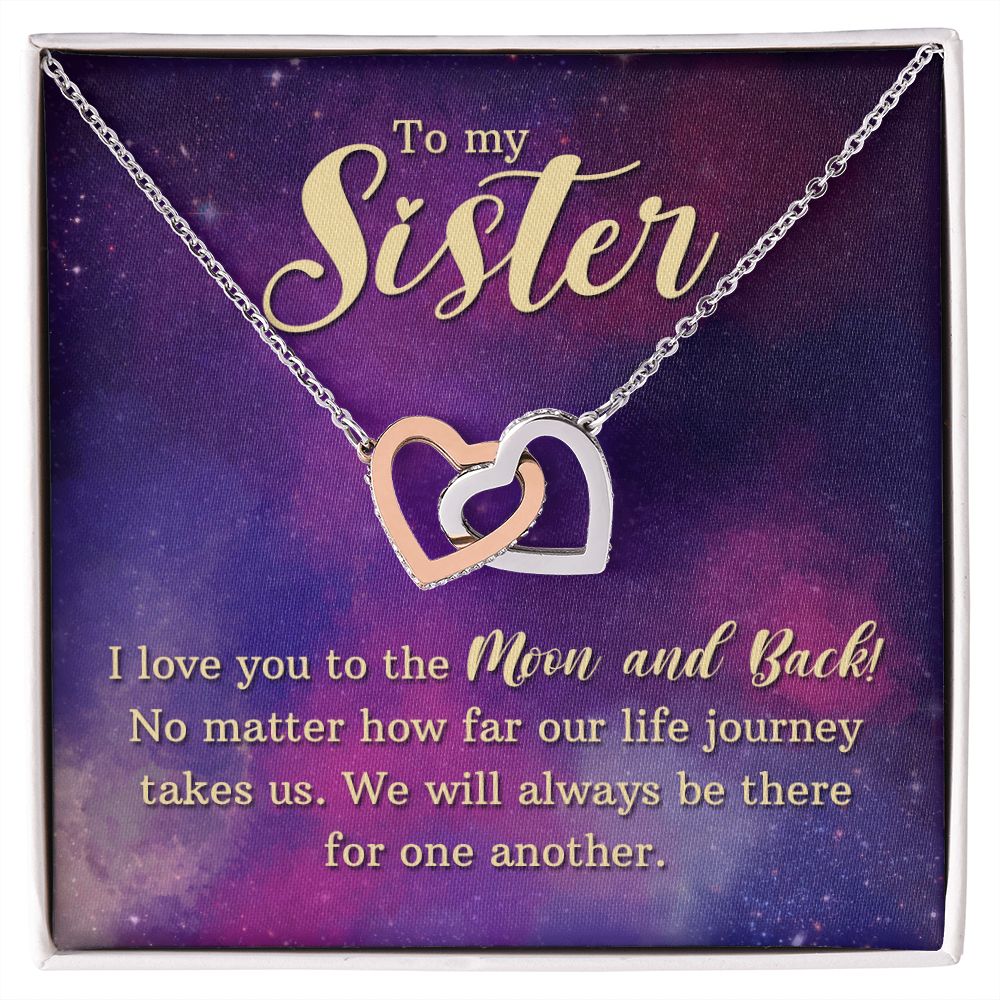 Gifts for Sister Jewelry Interlocking Friendship Hearts, Christmas Gifts