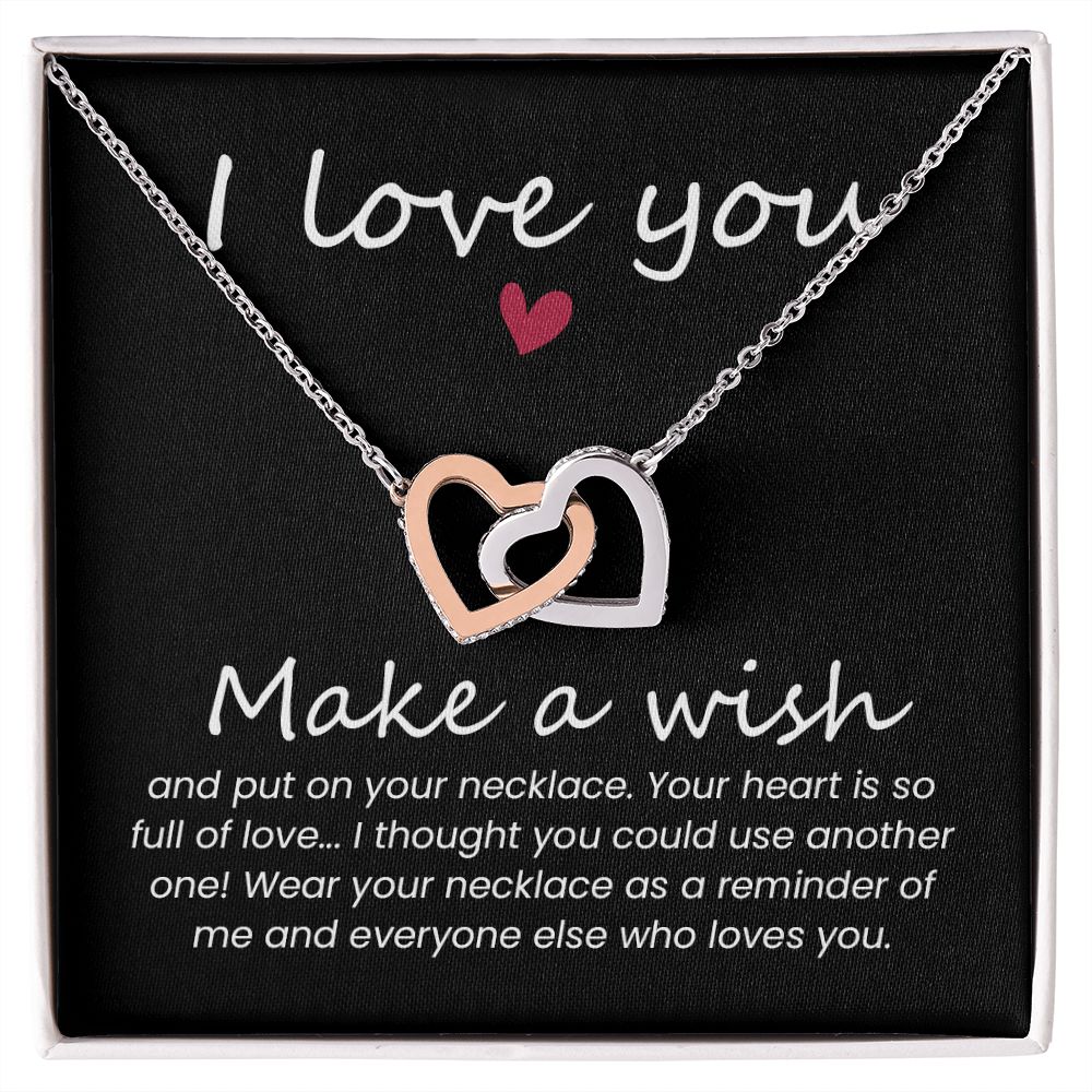 I love You Interlocking Heart Necklace Gifts for Her