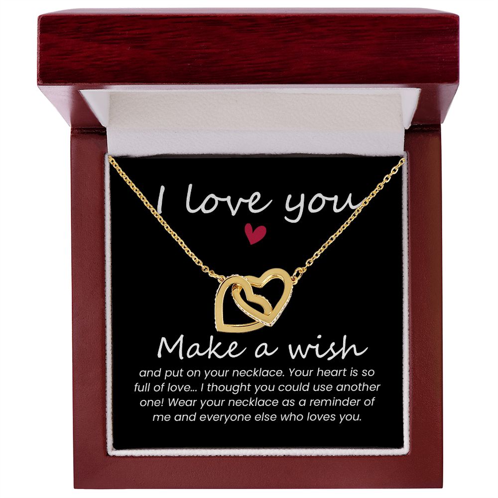 I love You Interlocking Heart Necklace Gifts for Her
