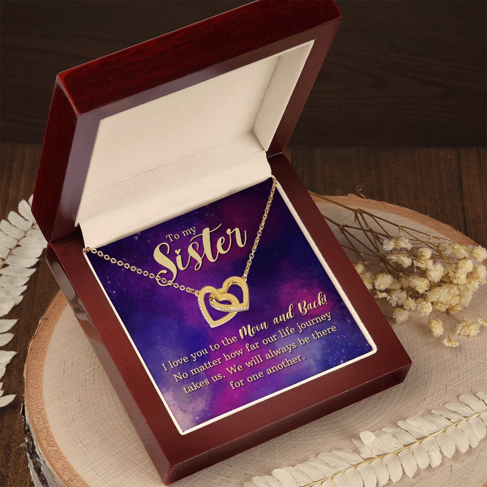 Gifts for Sister Jewelry Interlocking Friendship Hearts, Christmas Gifts