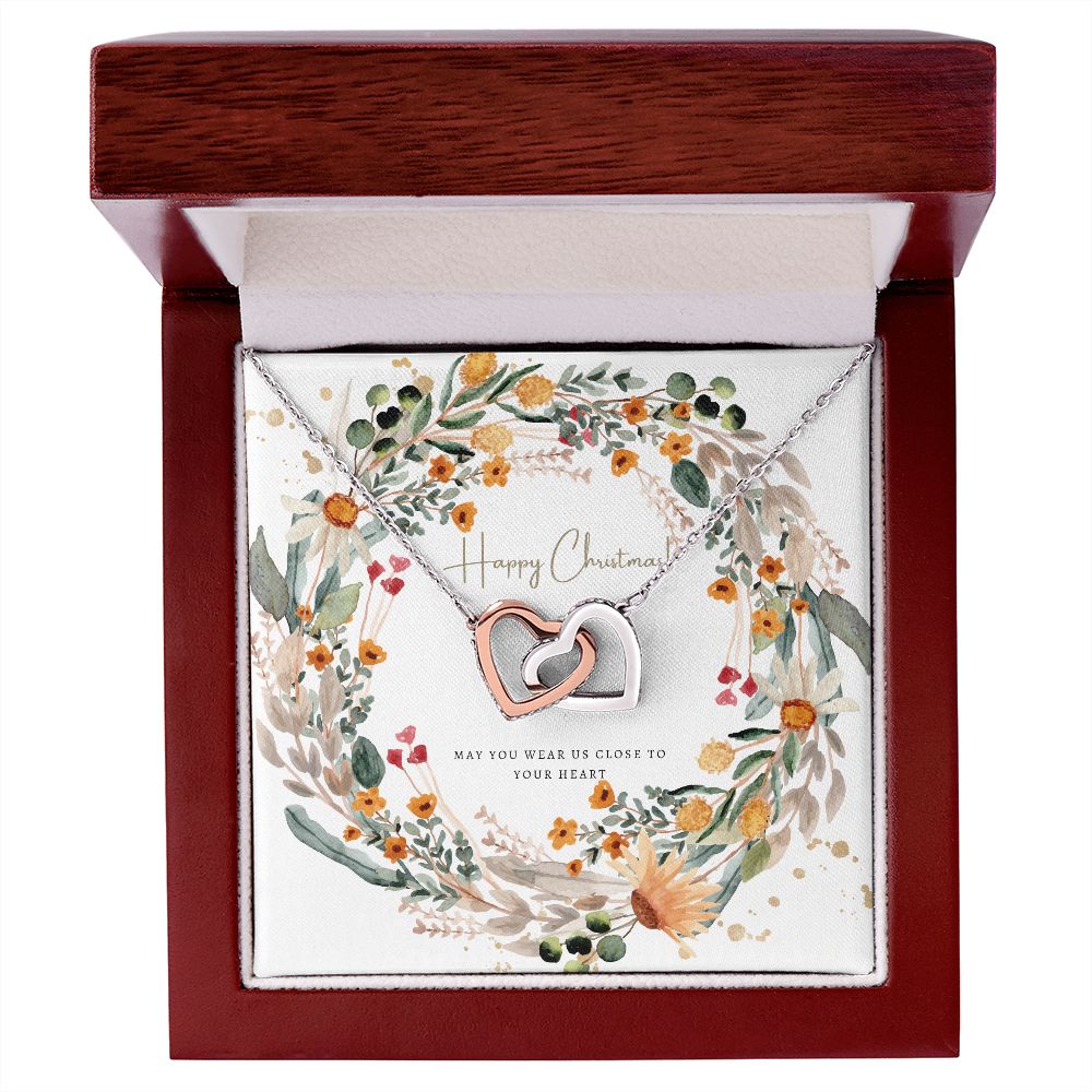 Christmas Jewelry Gifts Interlocking Hearts Happy Christmas