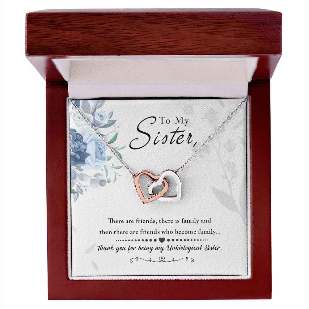 Unbiological Sister Friend Gifts Best Friend Necklace Interlocking Hearts