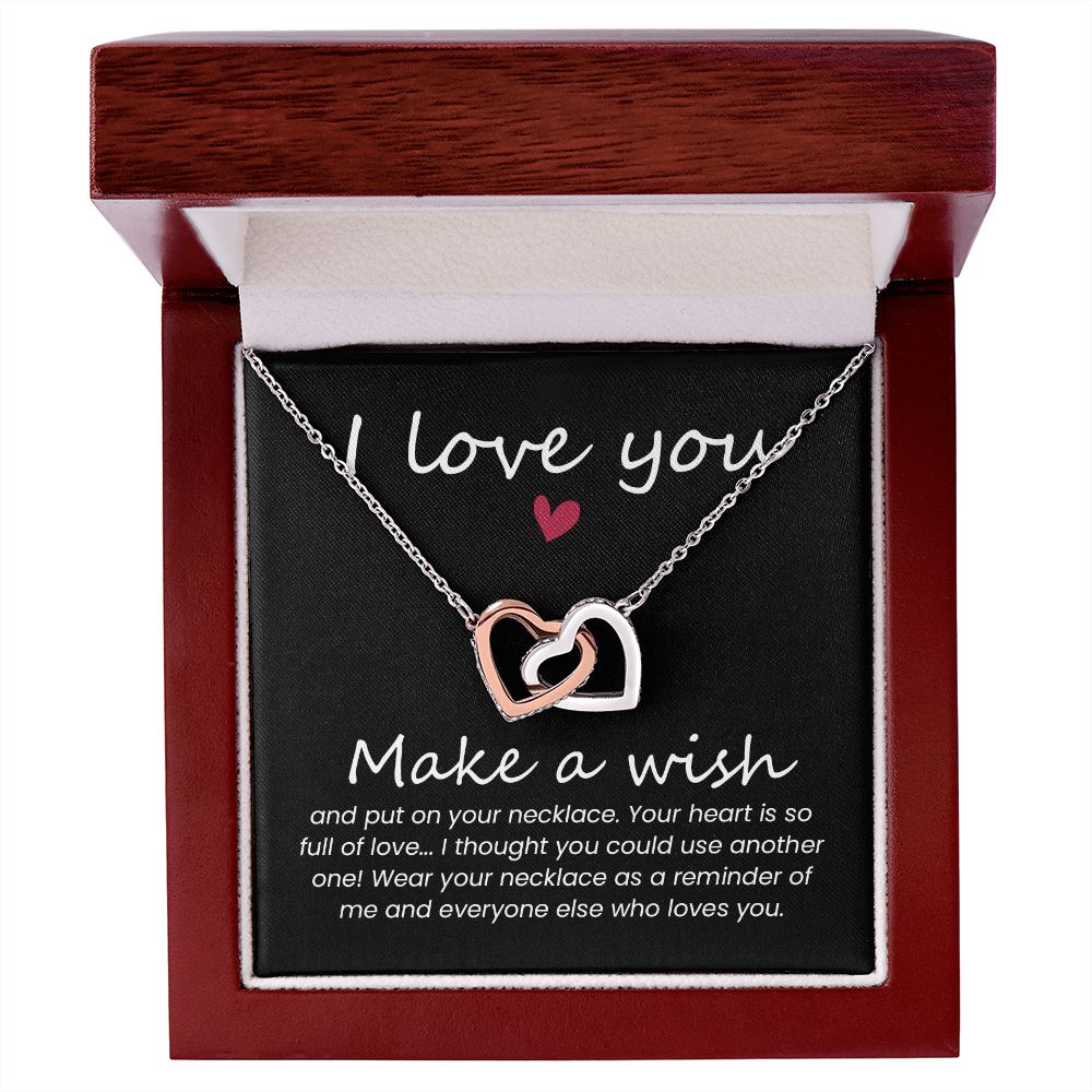 I love You Interlocking Heart Necklace Gifts for Her