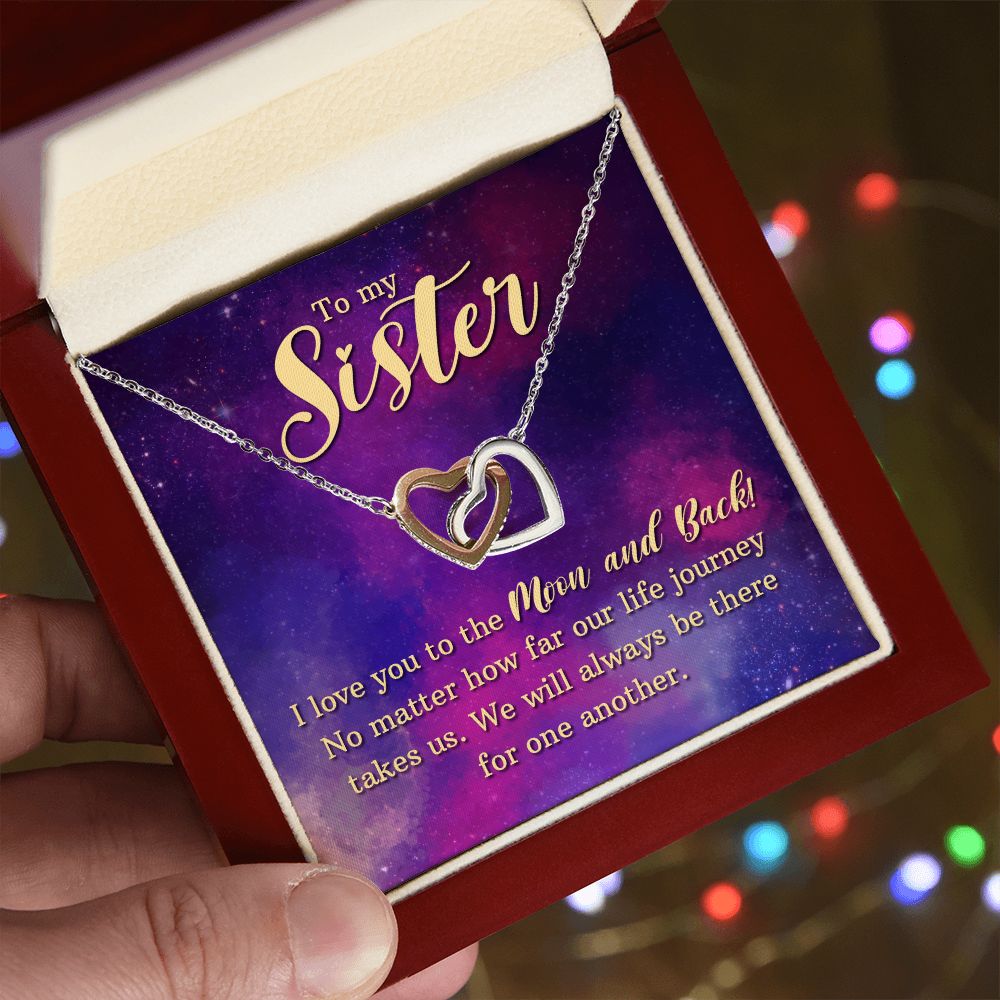 Gifts for Sister Jewelry Interlocking Friendship Hearts, Christmas Gifts