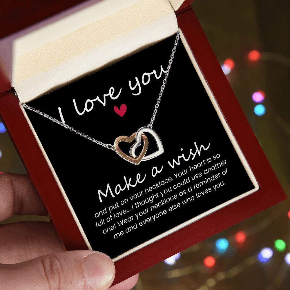 I love You Interlocking Heart Necklace Gifts for Her