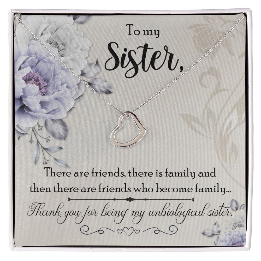 Friend Gifts Like a Sister Heart Necklace Gift for Birthday, Christmas