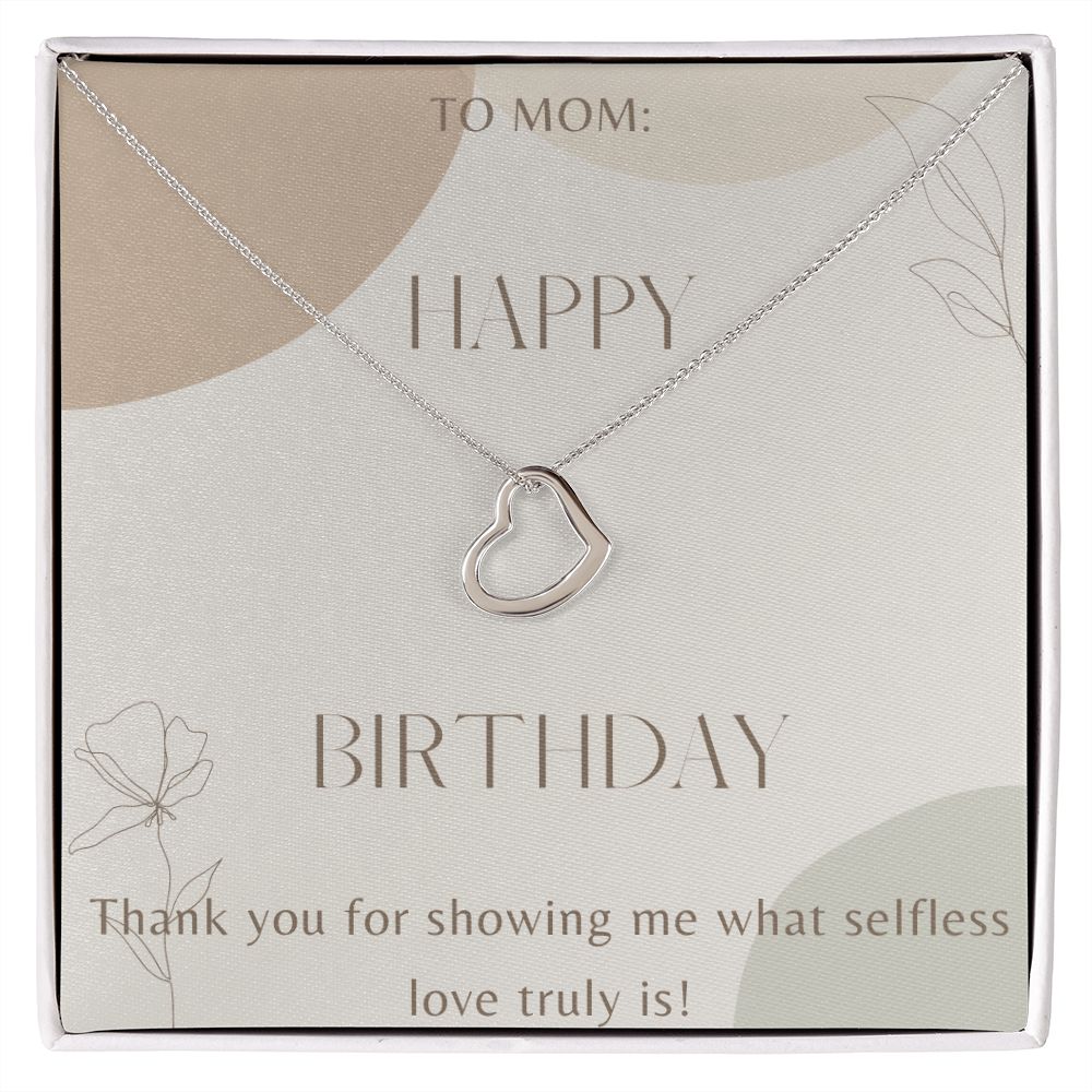 Heart Necklace Gift for Mom Birthday Gift for Mother Silver or Gold