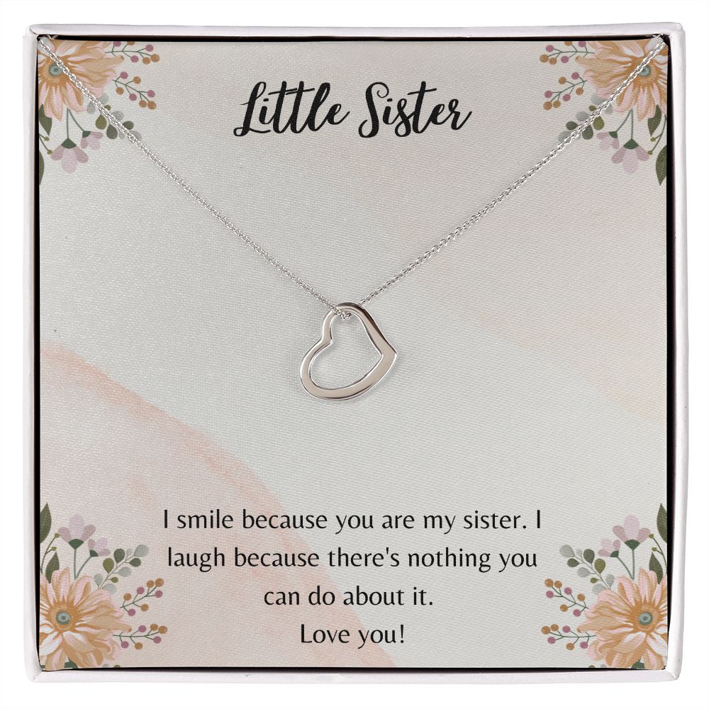 Little Sister Gifts, Simple Heart Necklace Christmas Gift Birthday Gift for Little Sister