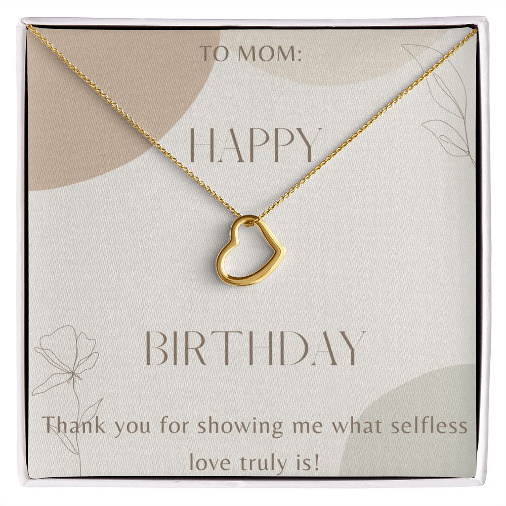 Heart Necklace Gift for Mom Birthday Gift for Mother Silver or Gold