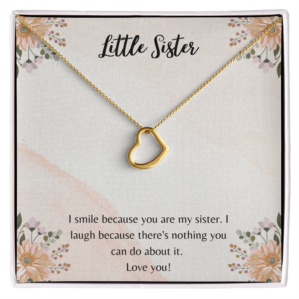 Little Sister Gifts, Simple Heart Necklace Christmas Gift Birthday Gift for Little Sister