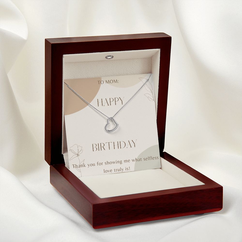 Heart Necklace Gift for Mom Birthday Gift for Mother Silver or Gold