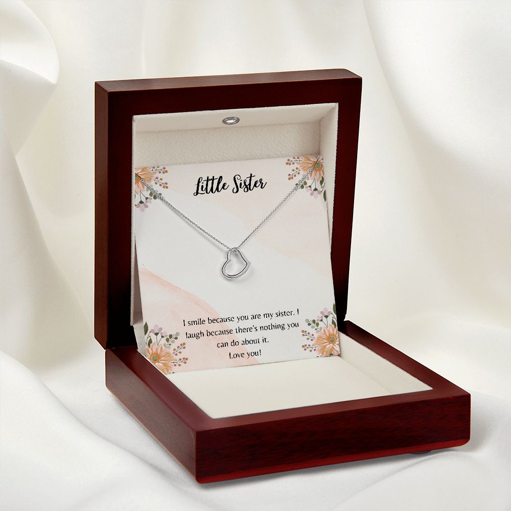 Little Sister Gifts, Simple Heart Necklace Christmas Gift Birthday Gift for Little Sister