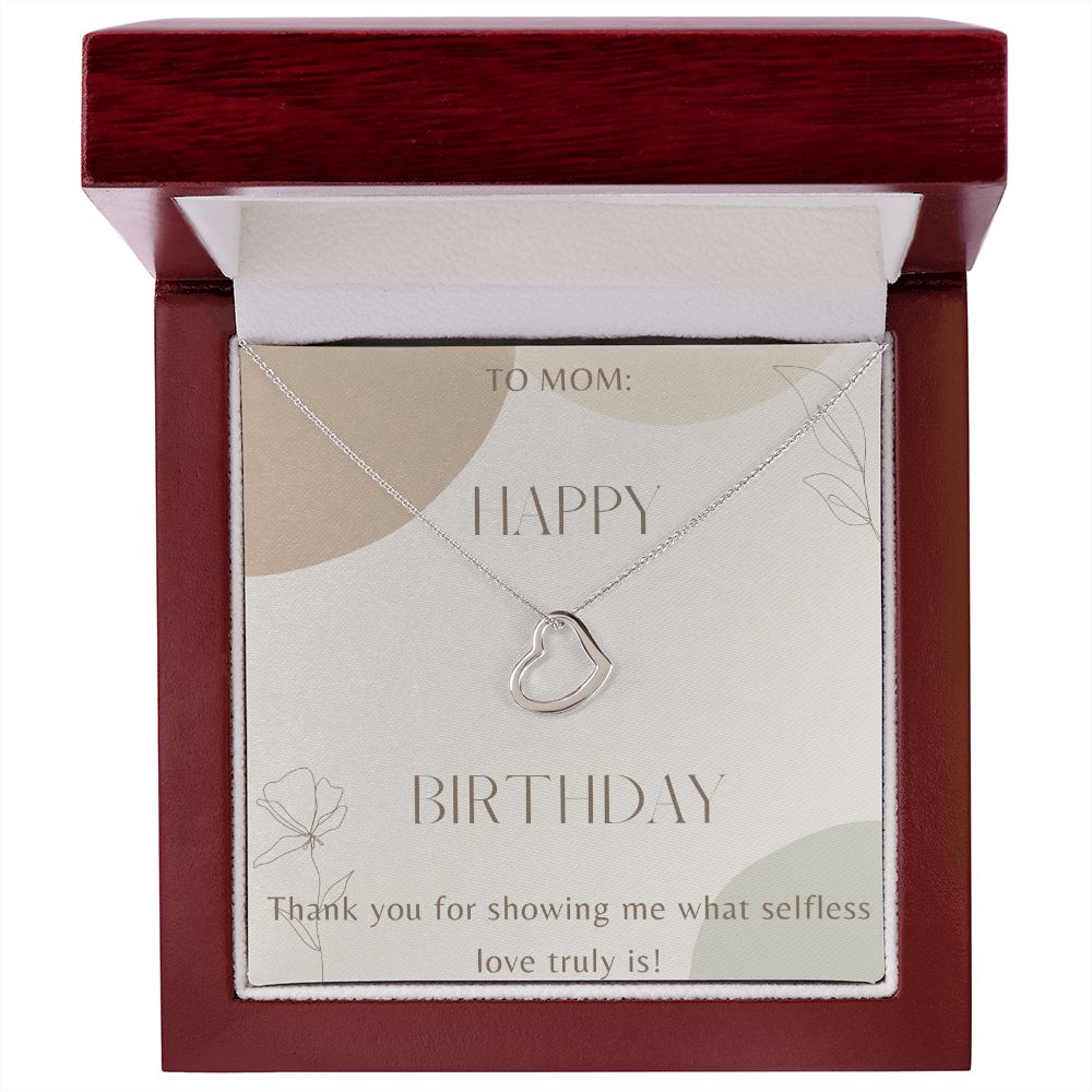 Heart Necklace Gift for Mom Birthday Gift for Mother Silver or Gold