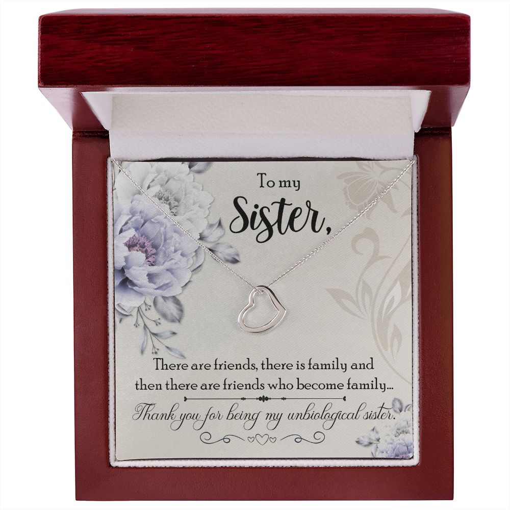 Friend Gifts Like a Sister Heart Necklace Gift for Birthday, Christmas