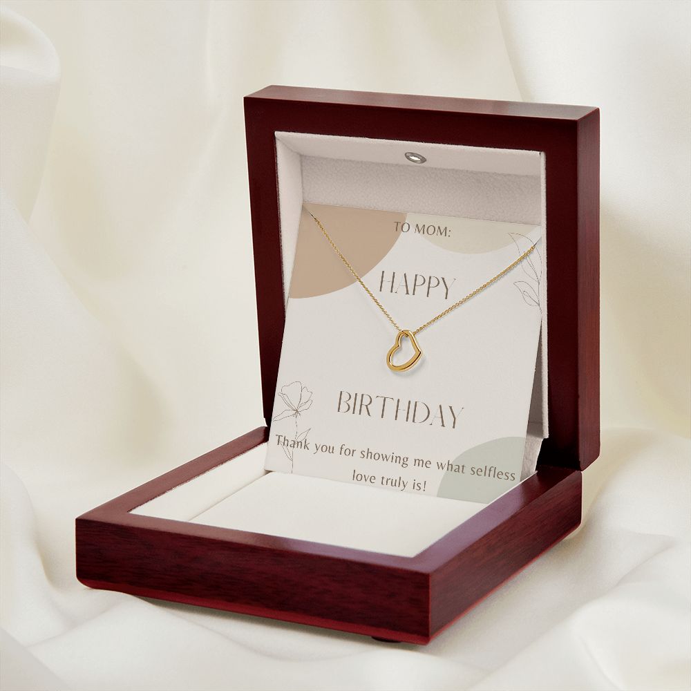 Heart Necklace Gift for Mom Birthday Gift for Mother Silver or Gold