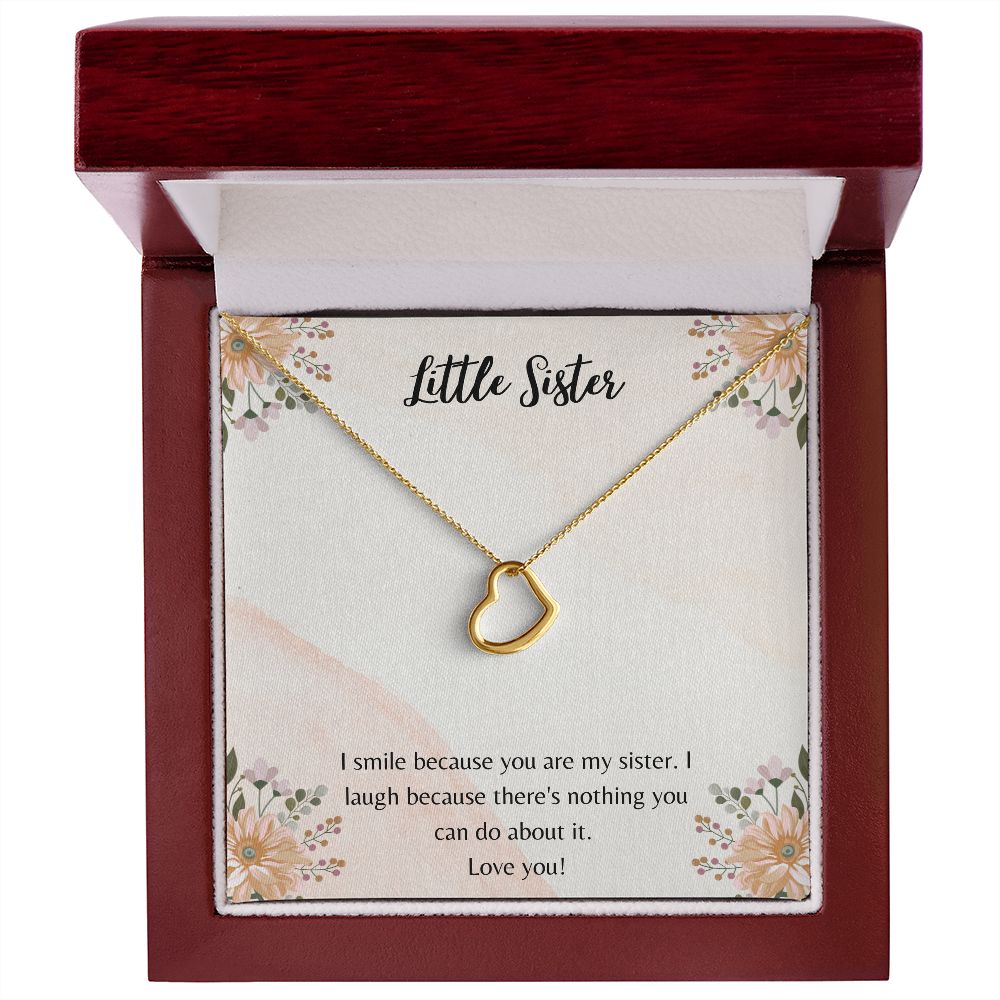 Little Sister Gifts, Simple Heart Necklace Christmas Gift Birthday Gift for Little Sister