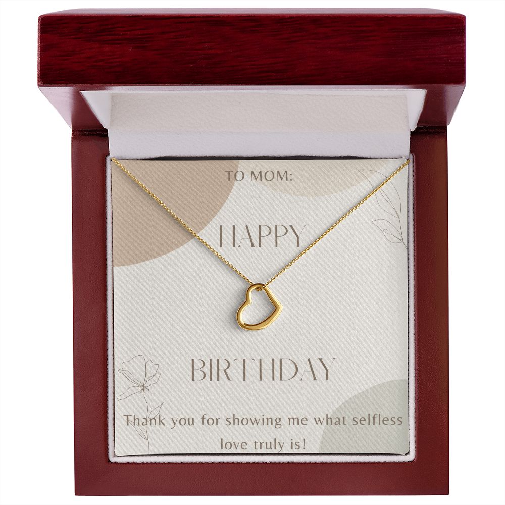 Heart Necklace Gift for Mom Birthday Gift for Mother Silver or Gold