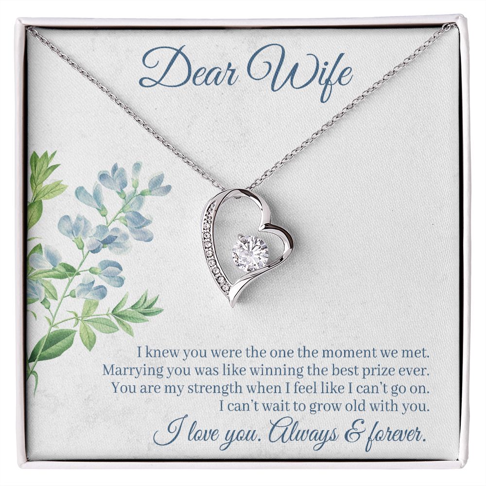 Gift for Wife Necklace gift Forever Love Heart Anniversary Christmas Birthday Gift