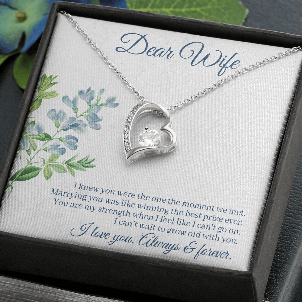 Gift for Wife Necklace gift Forever Love Heart Anniversary Christmas Birthday Gift