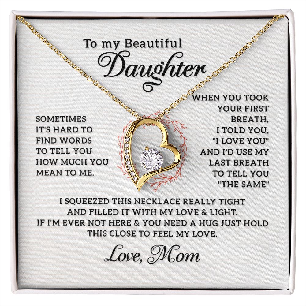 Gifts for Daughter Necklace Heart, Gifts from Mom to Daughter Birthday Christmas