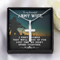 Army Wife Necklace Gift for Wife Cross Necklace, Anniversary Christmas Gift