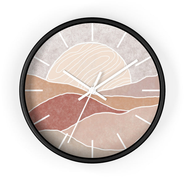 Silent Wall Clock Sunset Modern Landscape Hanging Wall Clock Decor