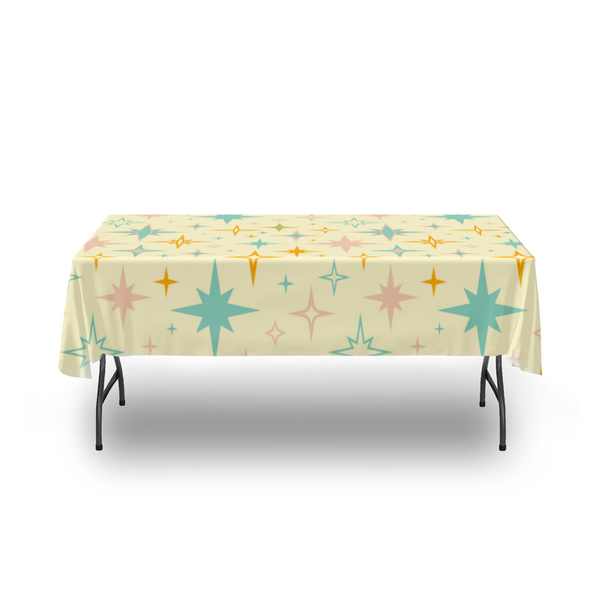 Retro Starburst Tablecloth, Kitchen Table Linens Retro Modern