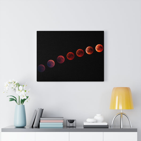 Wall Art Canvas, Red Moon Phases, Wall Art, Wall Decor, Canvas Print, Space Print