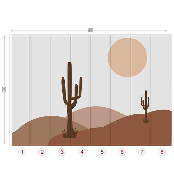 Wall Murals Desert Valley Wallpaper Home Decor Wall Decor Cactus Desert Full Moon Joshua Tree