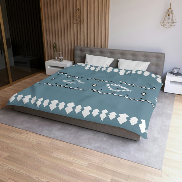 Microfiber Duvet Cover Blue Sky Southwestern Polyester Cover for Comforter, 4 Sizes Invisible Zipper Closure