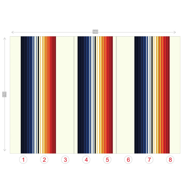 Wall Mural Wallpaper Mexican Blanket Pattern, Easy to Use Easy to Remove, 4 Sizes