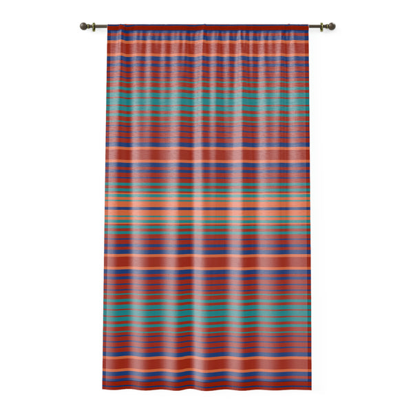 Sheer Window Curtain Lakeshore Ridge, One Sided Print Polyester 50"x84", One Piece Sheer Window Curtain