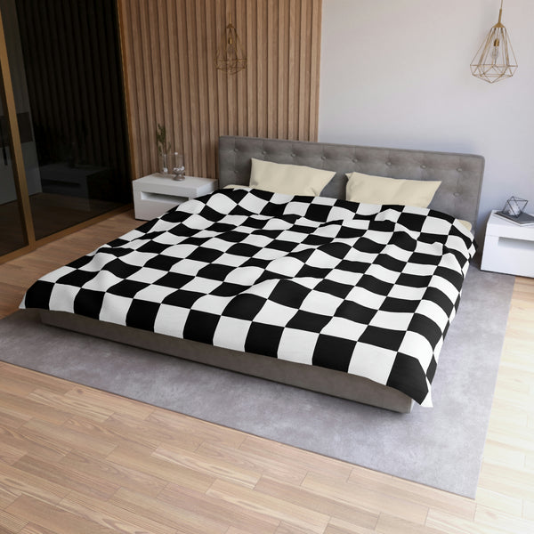 Checkered Bedding Duvet Cover Microfiber, 4 Sizes