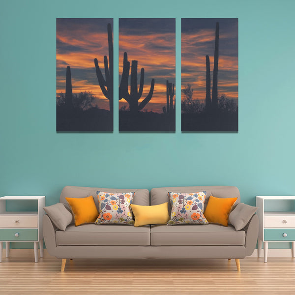 Desert Sunset 3 Pc Canvas Prints Framed Canvas Art Prints Set of 3