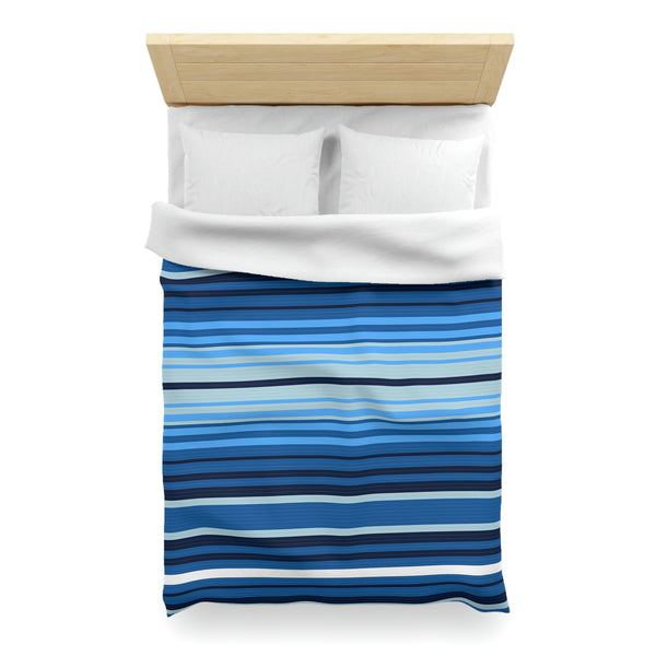 Sweetwater Striped Microfiber Duvet Cover, Bedroom Bedding Comforter Cover