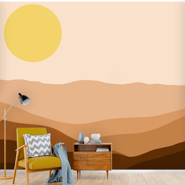 Wall Mural Wallpaper High Sun Desert Wall Decor Art, 4 Sizes