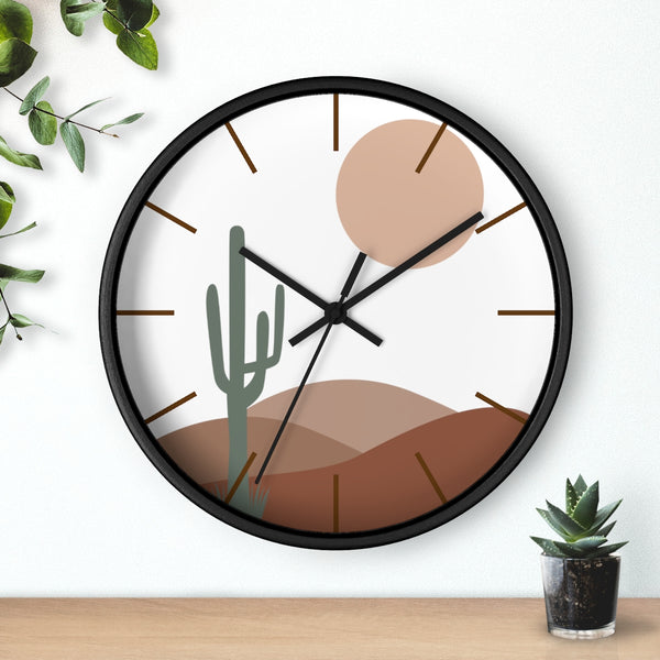 Wall clock Decor Hanging Wall Clock Bohemian Eclectic Desert Scene Rustic Decor Wall Art Silent Tick Clock Battery Operated