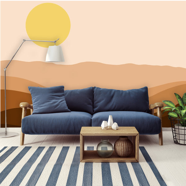 Wall Mural Wallpaper High Sun Desert Wall Decor Art, 4 Sizes
