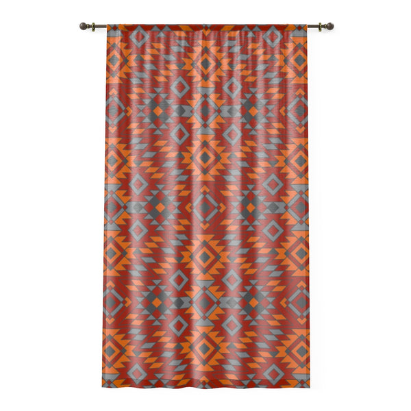 Window Curtain Sheer Southwestern Redrock Canyon Print Single Curtain for Window
