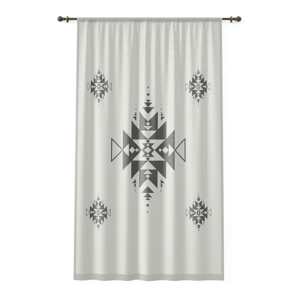 Sheer Window Curtain Southwestern Sand Dune Print, Polyester Wrinkle Resistant, One Size One Sided Print