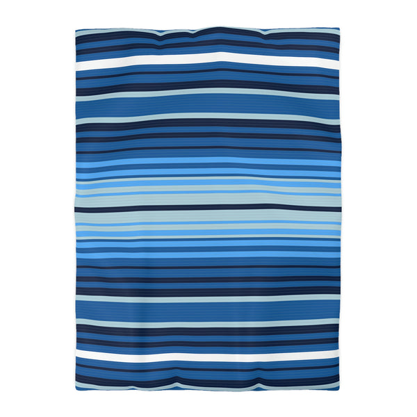 Sweetwater Striped Microfiber Duvet Cover, Bedroom Bedding Comforter Cover