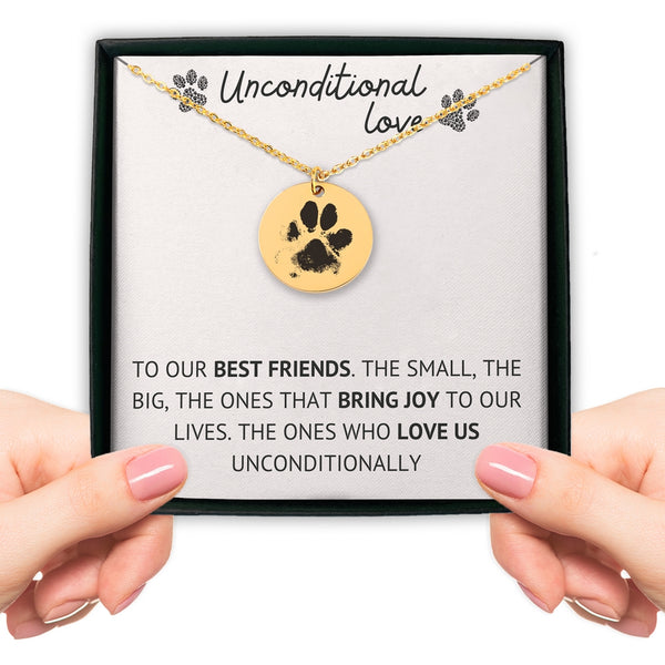 Actual Paw Print Necklace for Pet Owner Gifts