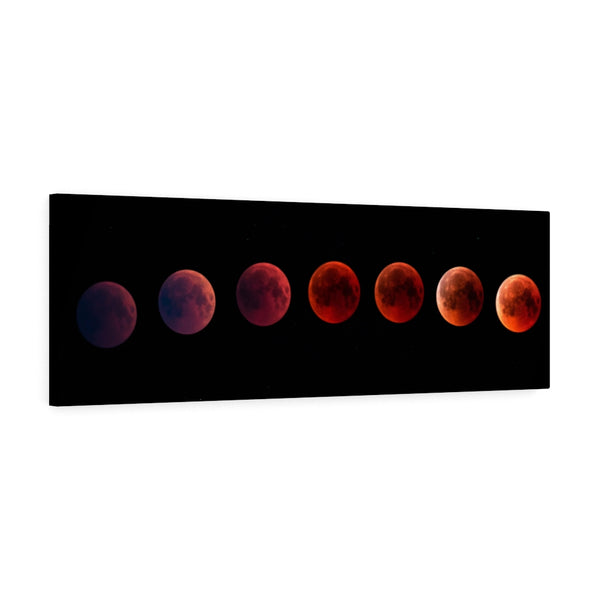 Wall Art Canvas, Red Moon Phases, Wall Art, Wall Decor, Canvas Print, Space Print