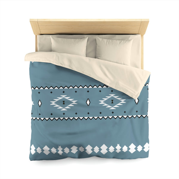 Microfiber Duvet Cover Blue Sky Southwestern Polyester Cover for Comforter, 4 Sizes Invisible Zipper Closure