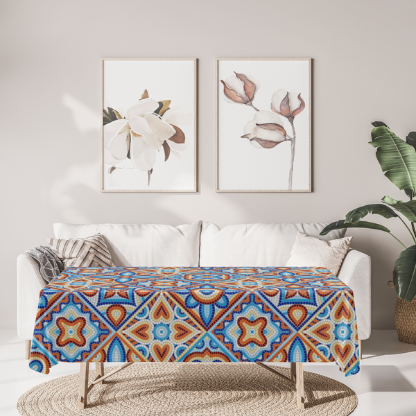 Tablecloth Mural Print Polyester Fade Resistant Table Cloth