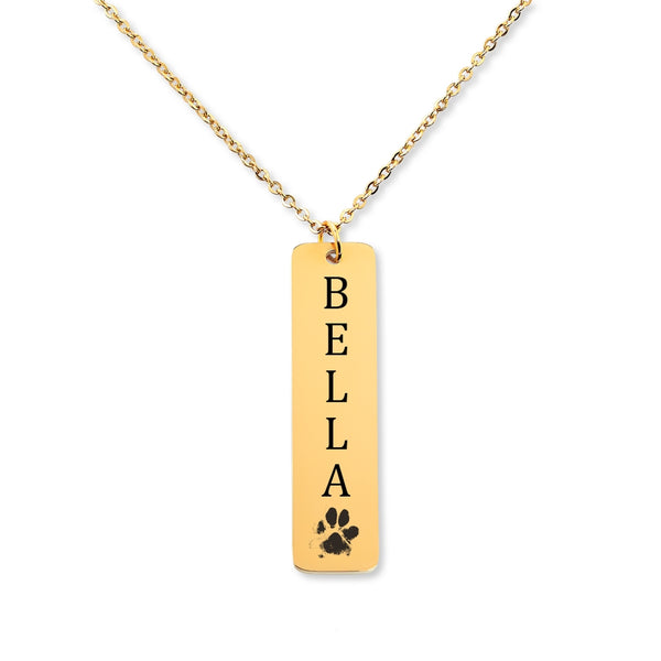 Actual Paw Print + Name Necklace for Pet Lovers Dog Lover Cat Lover Gift