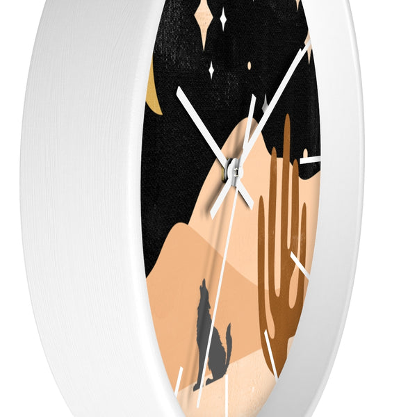 Wolf Mountain Night Wall Clock